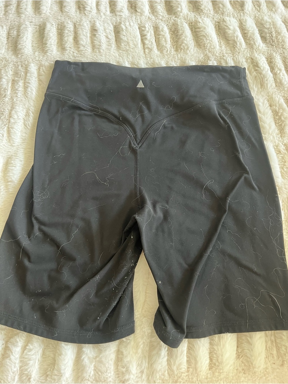 Women’s Black High-Waist Bike Shorts with Triangle Logo